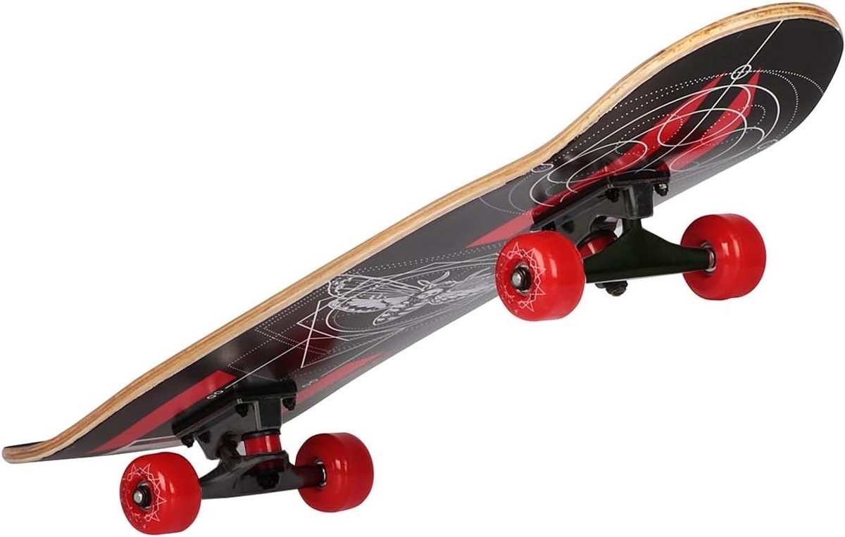 Skateboard volwassenen - Kinder skateboard - Skatepark tricks - 9-laags esdoornhout - 79x20 cm - Zwart rood Skateonderdeel kopen online
