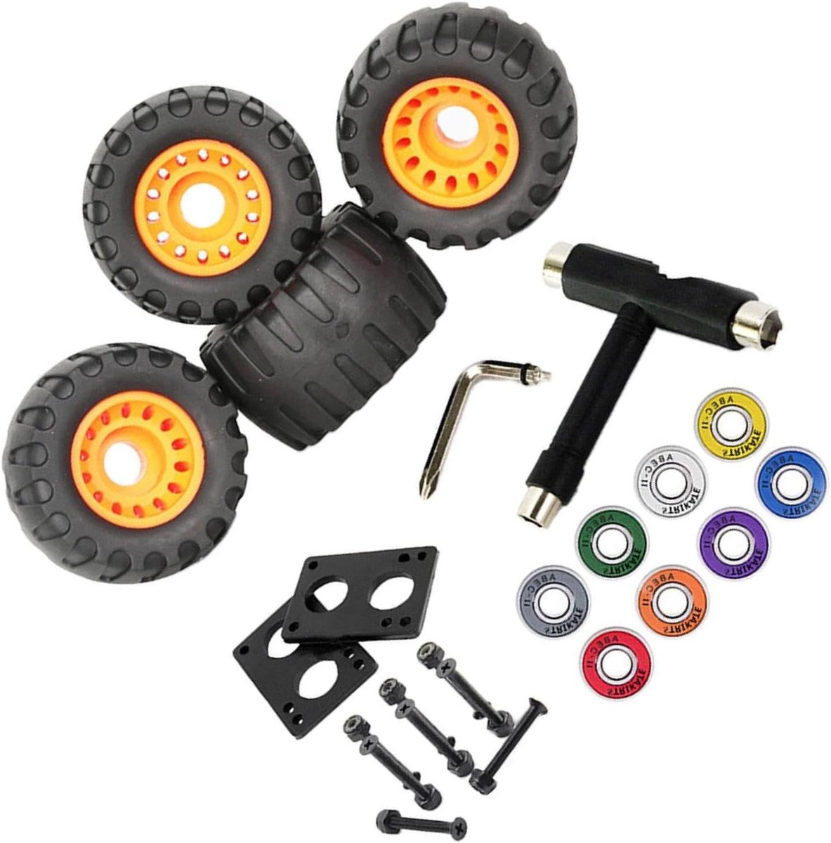 Skateboard Wiel Set - Skateboard Onderdelen - Skateboarden - Duurzaam PU Materiaal - 76mm Diameter - Zwart Skateonderdeel kopen online