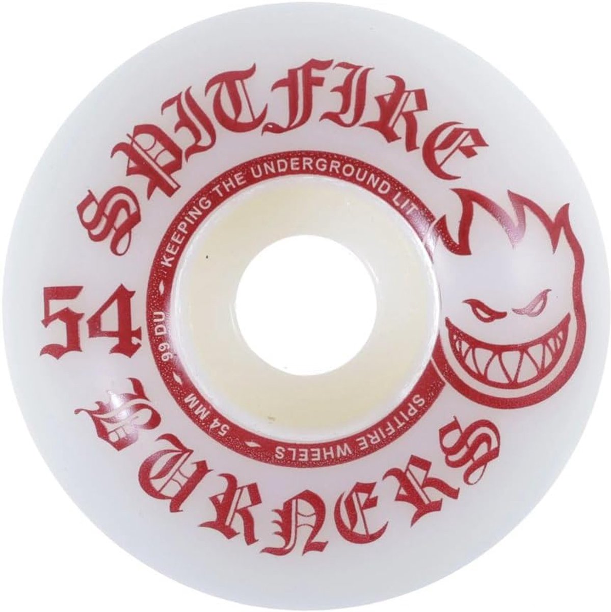 Skateboard Wielen - Burners Set - Straat Skateboarding - Nieuwe Urethaan Formule - 54mm 99A - Wit Rood Skateonderdeel kopen online