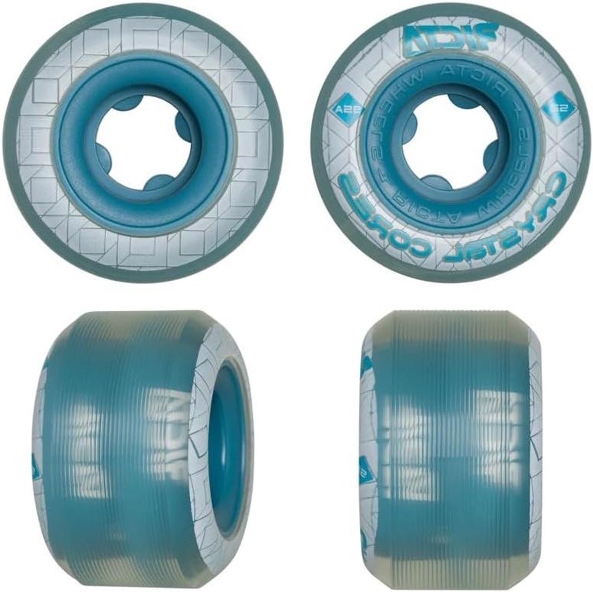 Skateboard Wielen - Cores Wielen - Snel Rollen - Flatspot Weerstand - 52mm - Grijs Zwart Blauw Skateonderdeel kopen online