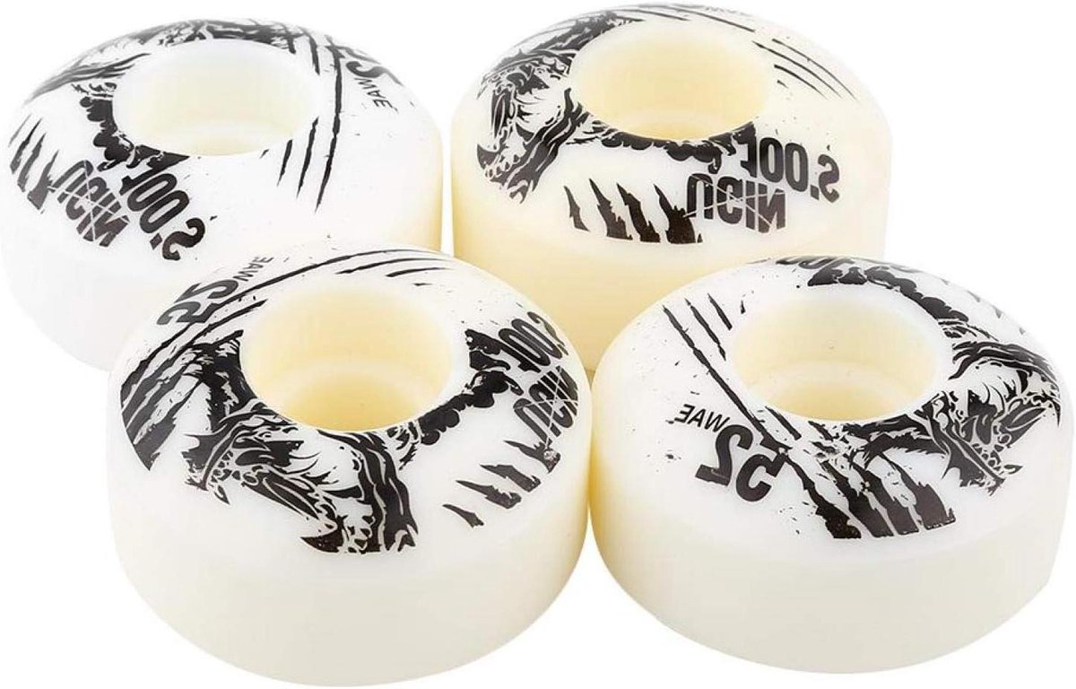 Skateboard Wielen - Cruiser Longboard - Outdoor Rijden - Veerkrachtig PU Materiaal - 52mm X 30mm - Wit Skateonderdeel kopen online