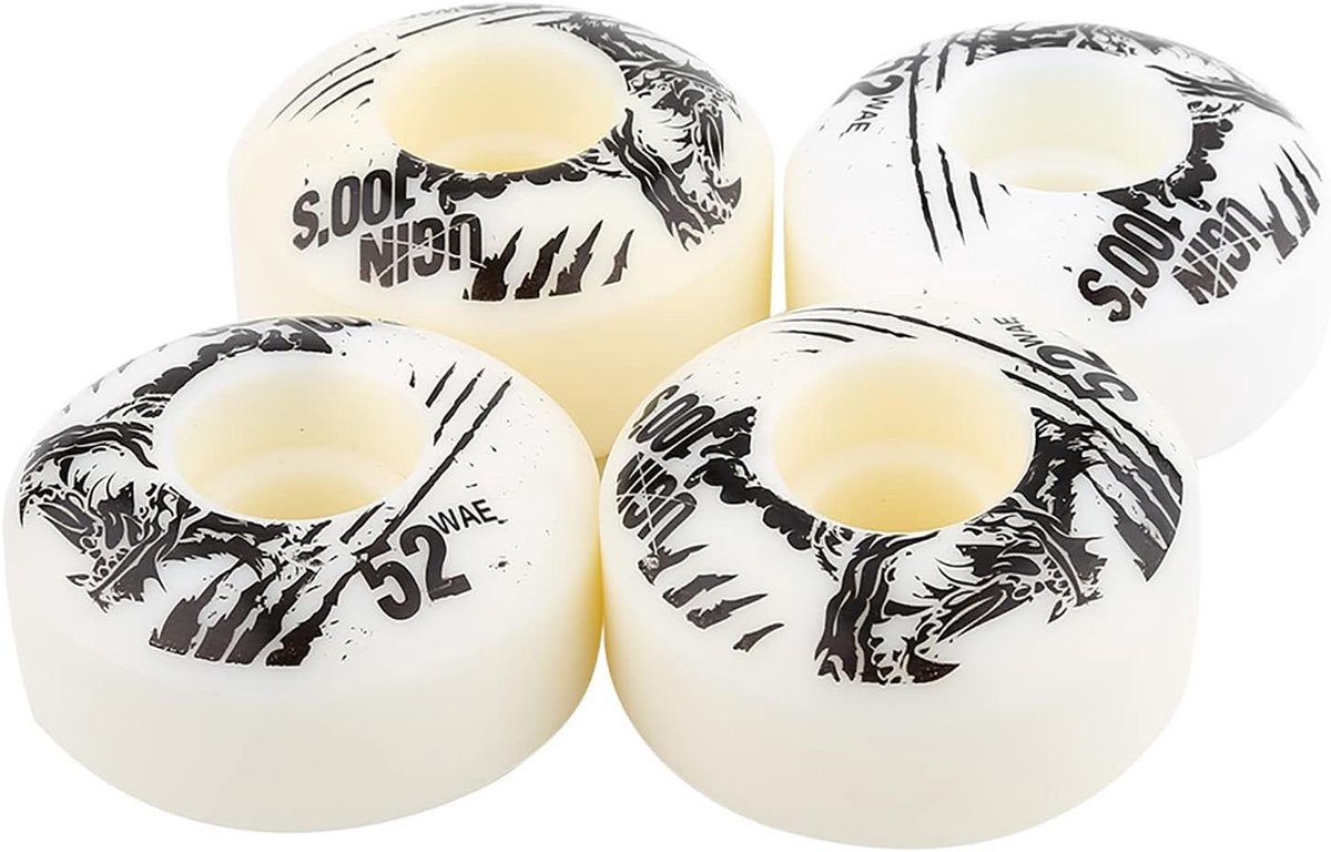 Skateboard Wielen - Cruiser Wielen - Outdoor Rijden - Hoge Veerkracht - 52mm Diameter - Wit Skateonderdeel kopen online