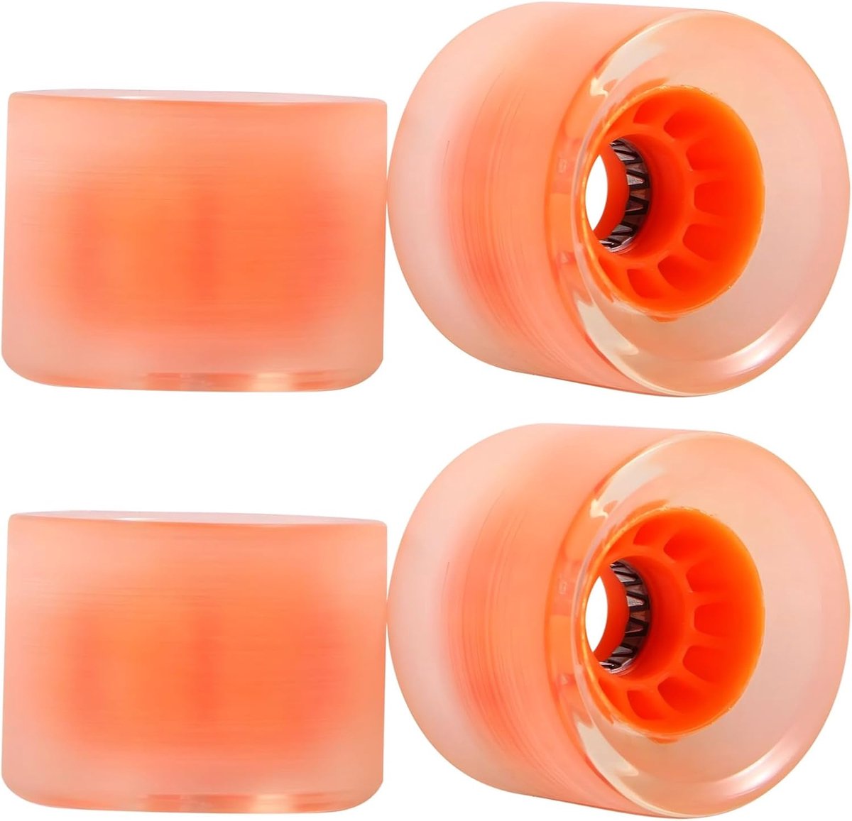 Skateboard Wielen - Cruiser Wielen - Soepel Rijden - Geïntegreerde LED Verlichting - 2.75 x 2 inch - Oranje Skateonderdeel kopen online