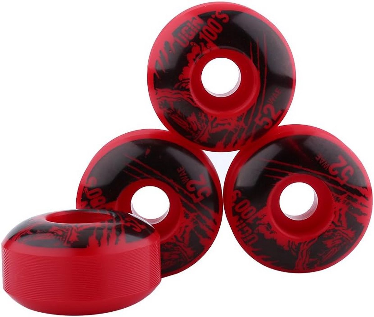 skateboard wielen cruiser wielen soepel rijden hoge terugvering 52mm x 30mm rood