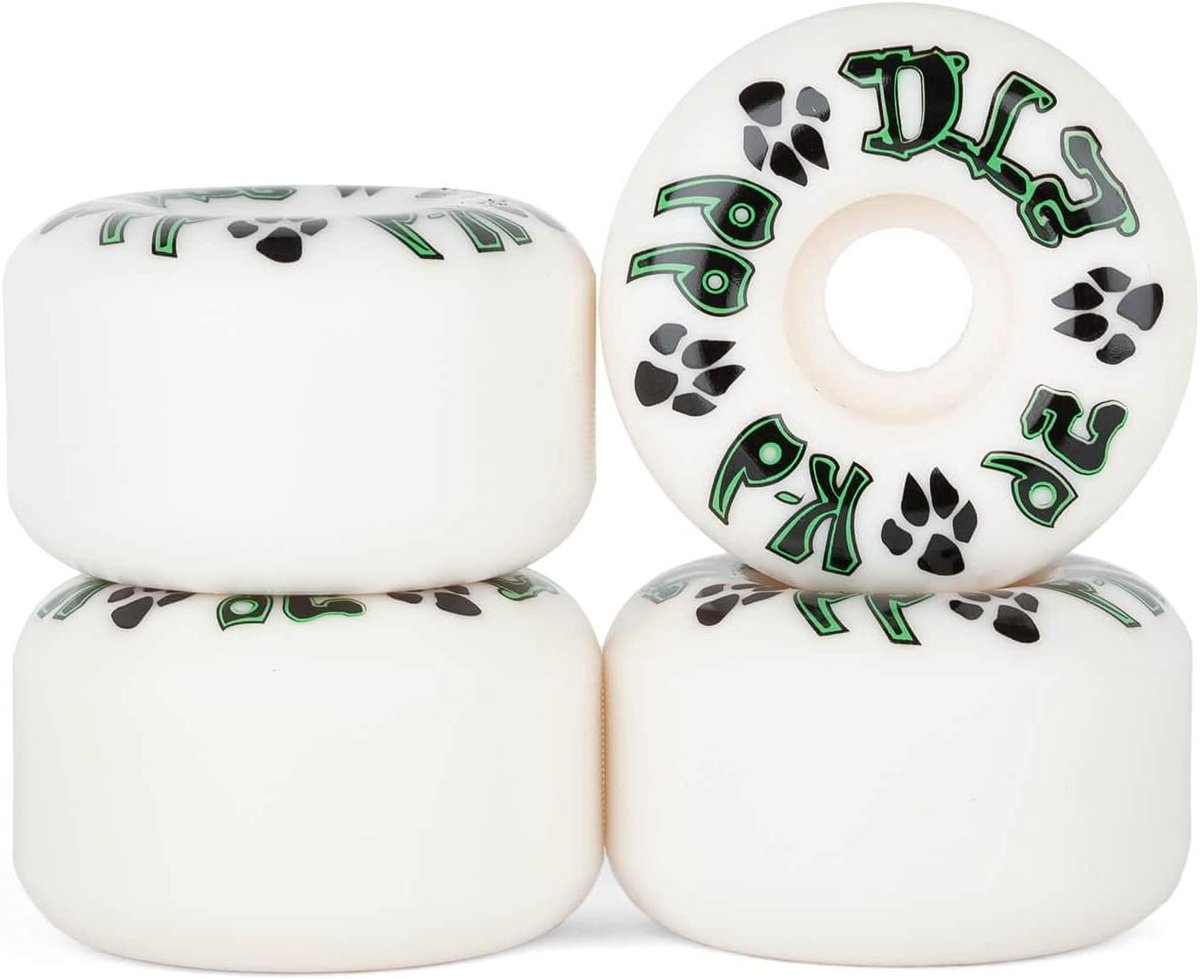 Skateboard Wielen - Cruiser Wielen - Straat Skaten - Universeel Geschikt - 56mm 99A - Wit Groen Skateonderdeel kopen online