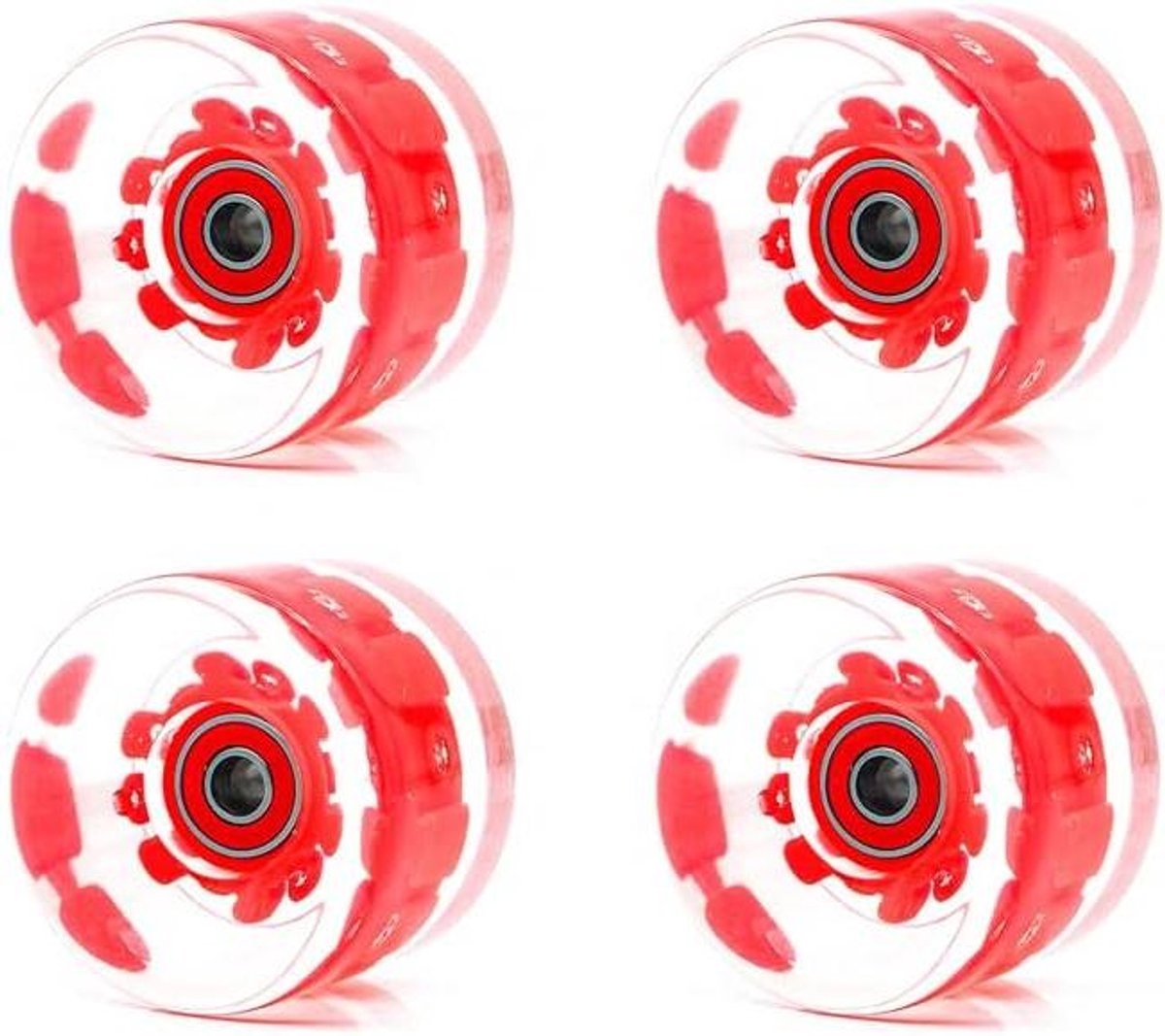 skateboard wielen gloeiende wielen comfortabel cruisen inclusief lagers 65mm set 4 rood