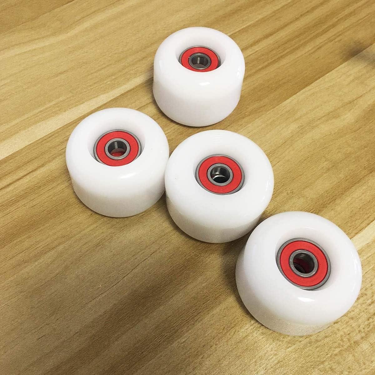Skateboard Wielen Kit - Cruiser Wielen - Soepel Rijden - Hoge Snelheid Lagers - 50mm 83A - Wit Skateonderdeel kopen online