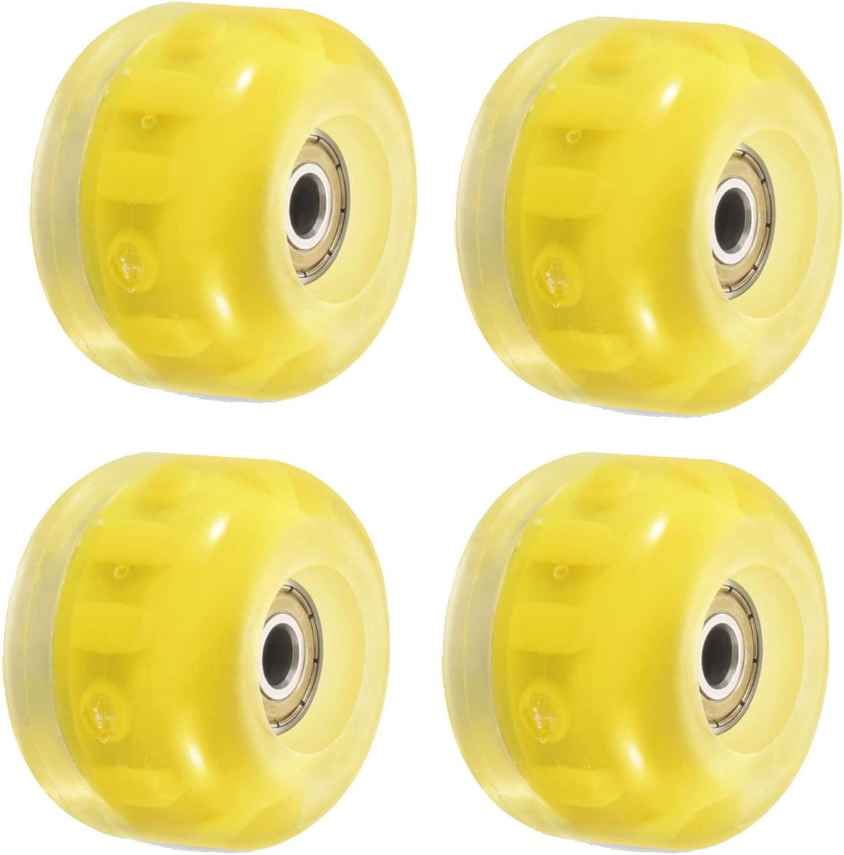 Skateboard Wielen - Lichtgevende Wielen - Soepel Rijden - Inclusief Lagers - 54mm 90A - Geel Skateonderdeel kopen online