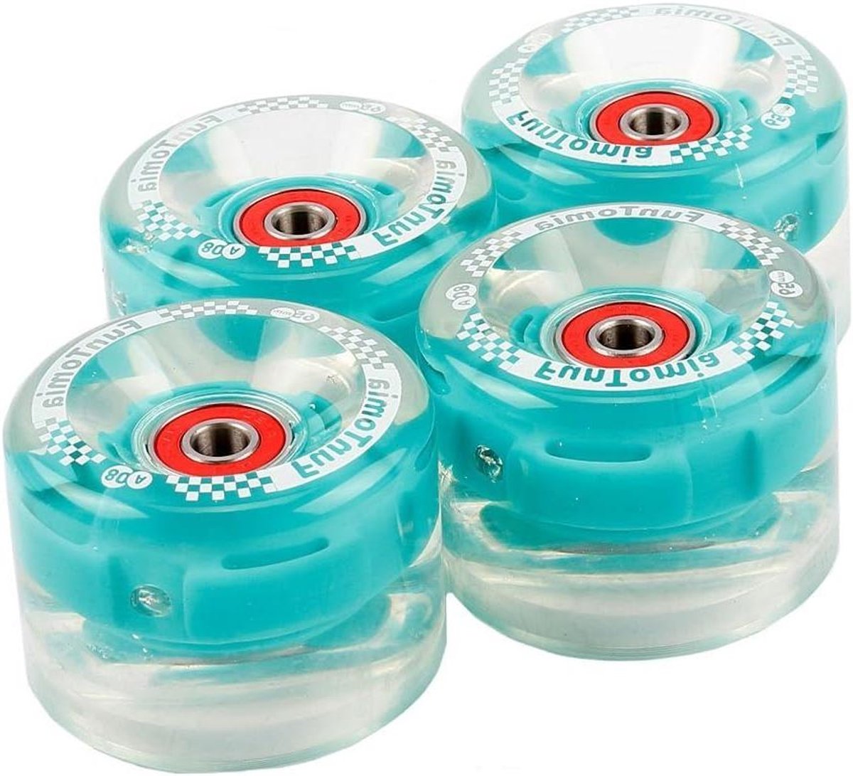 skateboard wielen longboard mini board freeriden dansen zelfopladende led 65x45mm 80a petrol