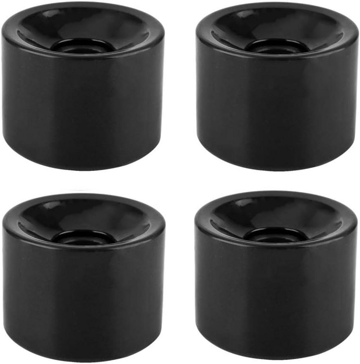 skateboard wielen longboard set soepel rijden zeer elastisch pu 70 x 51 mm zwart