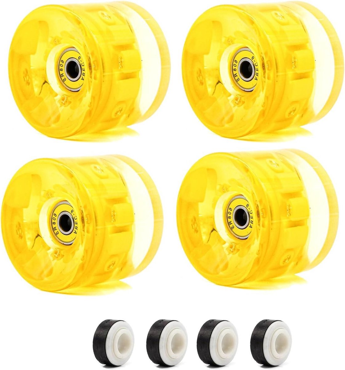 Skateboard Wielen - Longboard Wielen - Comfortabel Rijden - Schokabsorberend PU - 65mm 78A - Lichtgevend Skateonderdeel kopen online