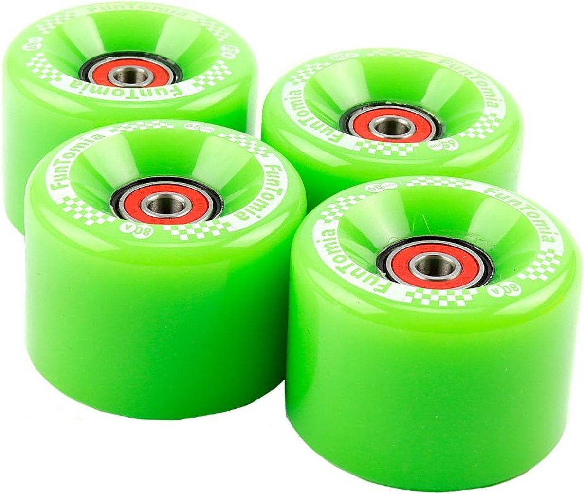 Skateboard Wielen - Longboard Wielen - Freeride Dancing - Inclusief Lagers - 65x45mm 80A - Groen Skateonderdeel kopen online