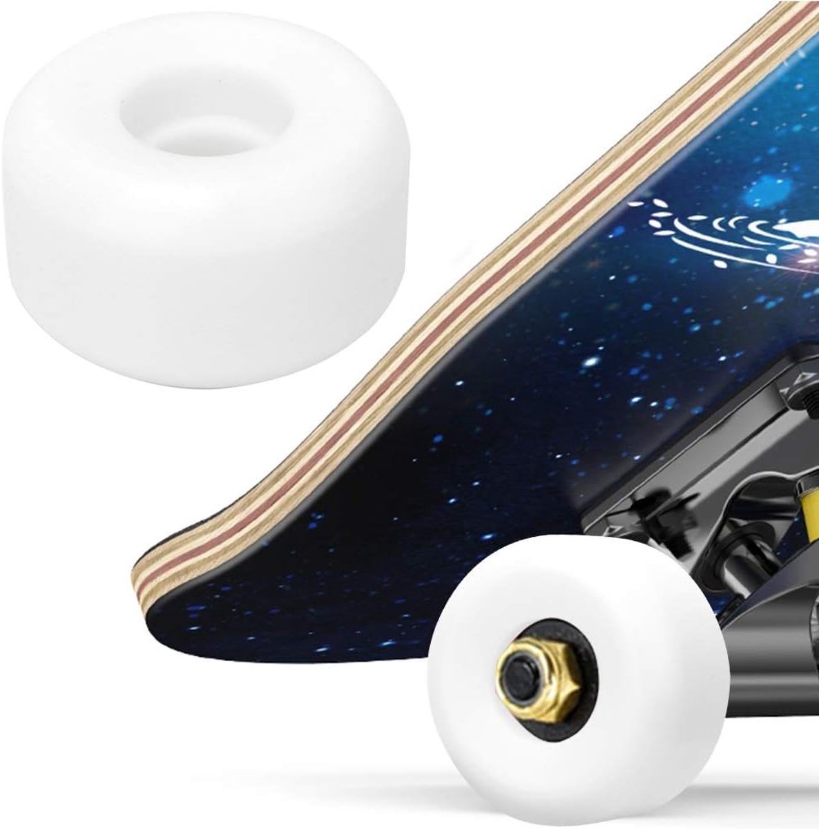 Skateboard Wielen - Longboard Wielen - Soepel Rijden - Hoge Elasticiteit - 52x32mm 4 Stuks - Wit Skateonderdeel kopen online