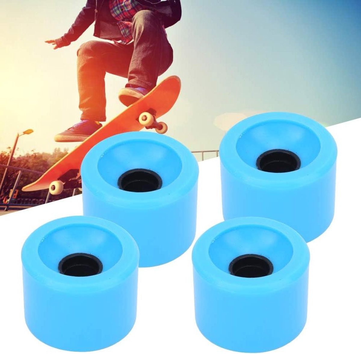 skateboard wielen longboard wielen straat skaten hoge hardheid pu 68mm set van 4 blauw