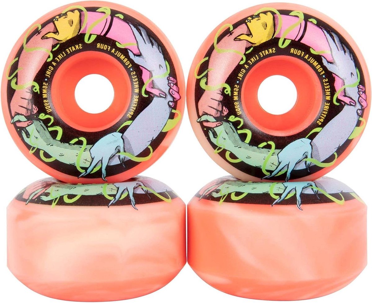 Skateboard Wielen - Onderdelen Set - Snel Rijden - Soepele Anti-Stick Slide - 56 mm 99a - Wit Roze Skateonderdeel kopen online