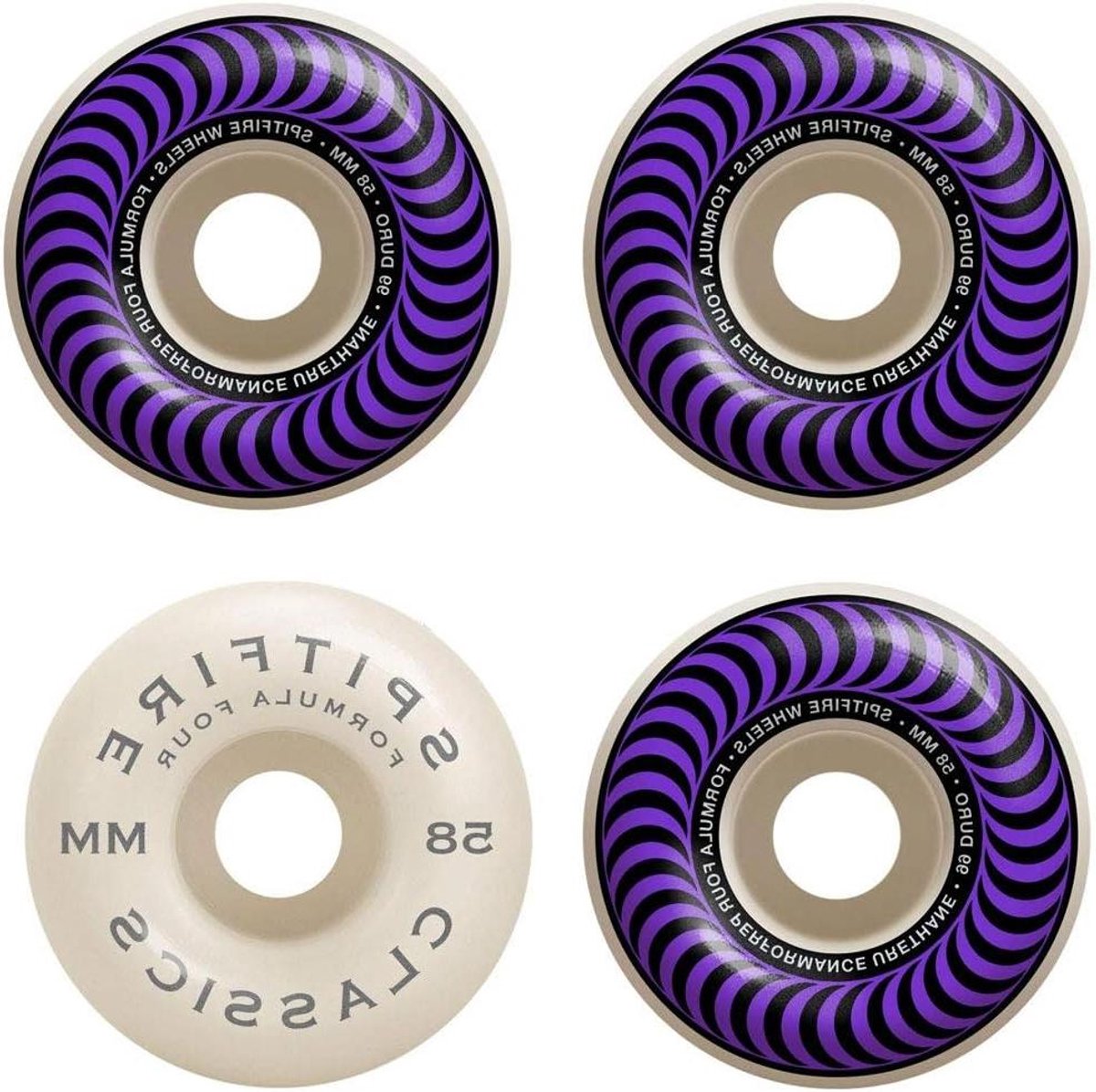 skateboard wielen onderdelen set straat skaten duurzame constructie 58mm 99a wit paars