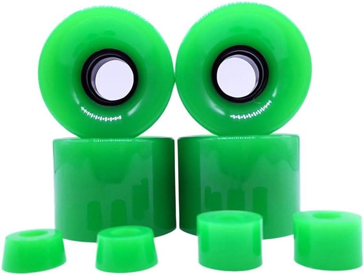 Skateboard Wielen - PU Set - Soepel Cruisen - Schokabsorberend PU - 60x45mm 78A - Groen Skateonderdeel kopen online
