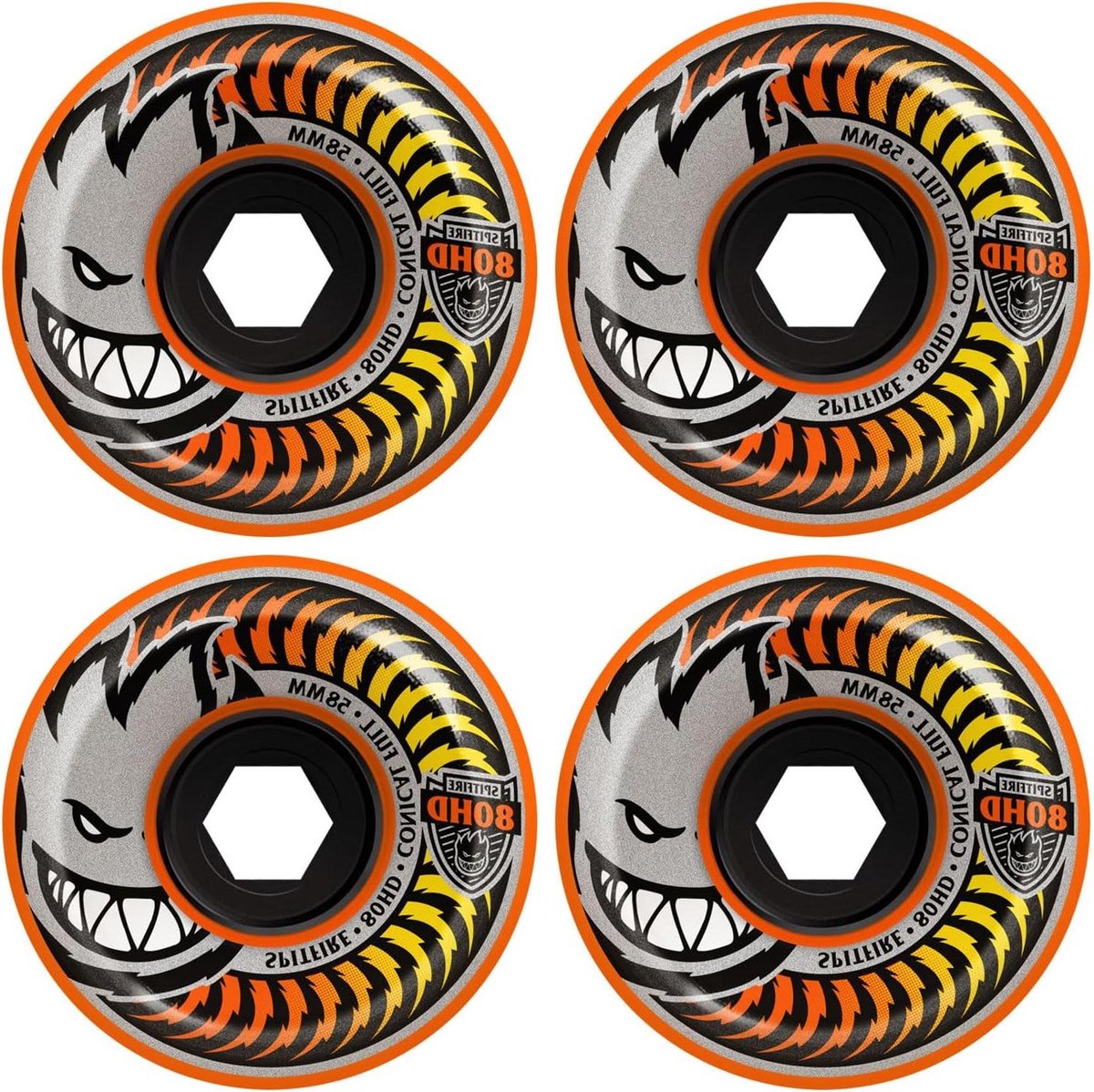 Skateboard Wielen - Reserveonderdelen - Street Skate - 80HD Urethaan - 58mm - Oranje Skateonderdeel kopen online