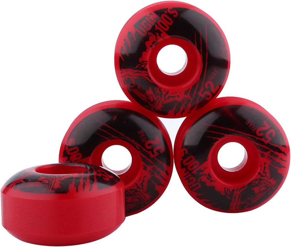 skateboard wielen set cruiser wielen soepel rijden duurzaam pu materiaal 52mm x 30mm rood