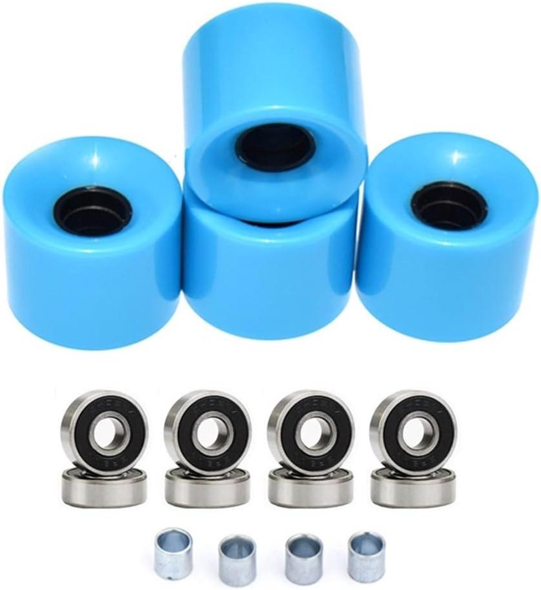 Skateboard Wielen Set - Longboard Cruiser Onderdelen - Soepel Rijden - All-Weather Lagers - 60x45mm 78A - Blauw Skateonderdeel kopen online