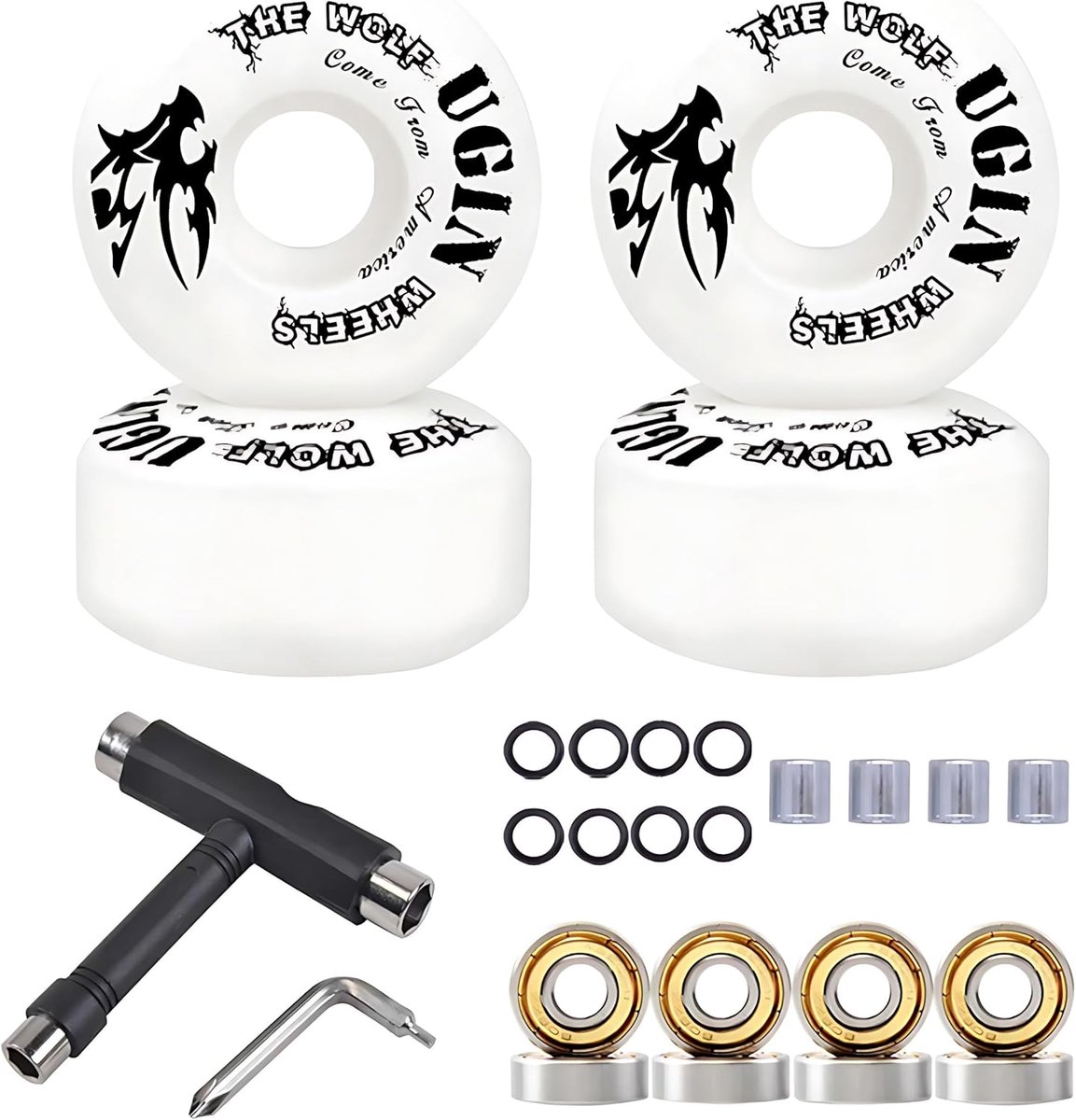 Skateboard Wielen Set - Straat Wielen - Straat Trucs - Duurzaam Polyurethaan - 52mm - Wit Skateonderdeel kopen online