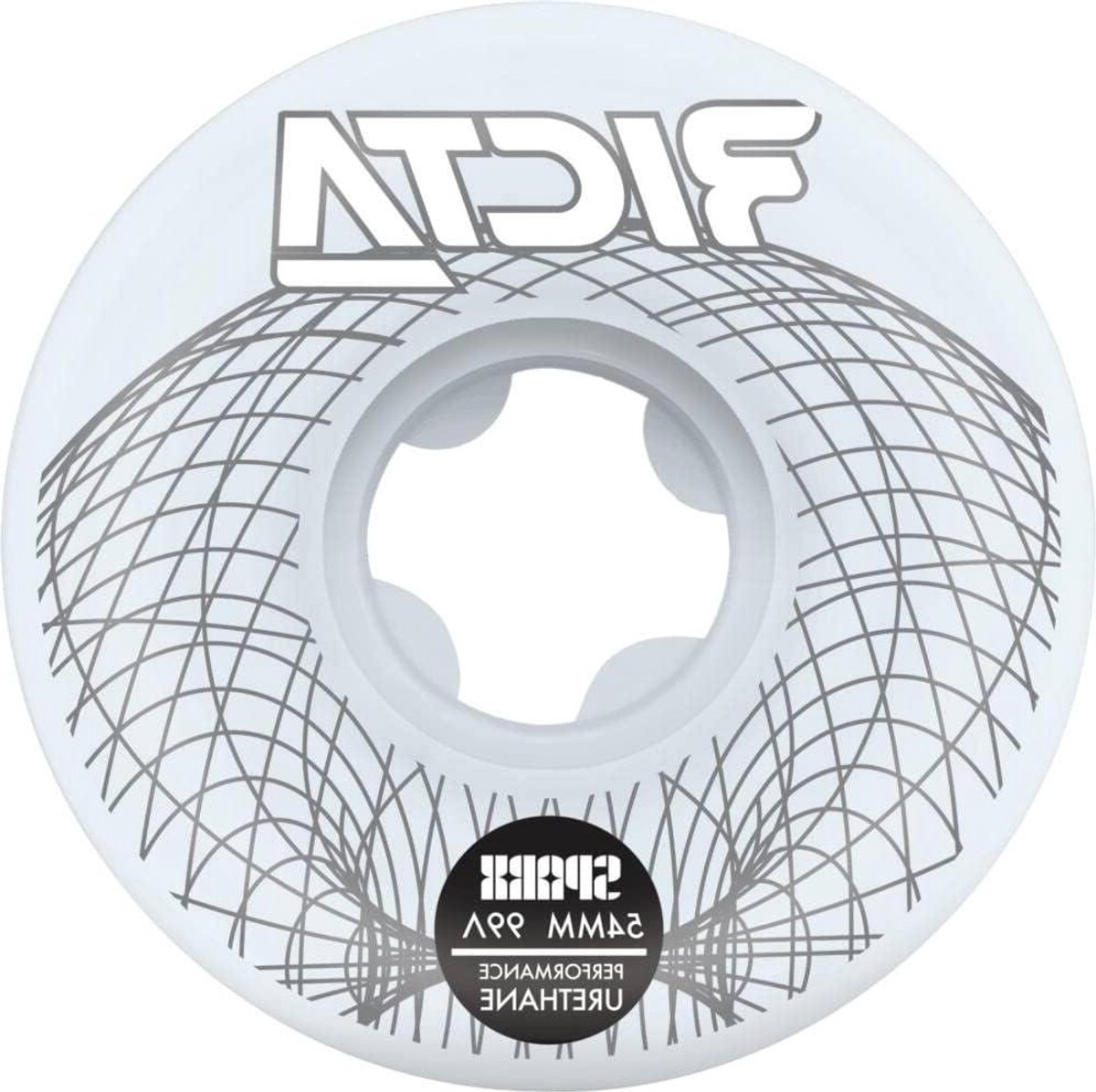 Skateboard Wielen - Wielen Set - Skaten - Wireframe Design - 54mm 99a - Wit Skateonderdeel kopen online