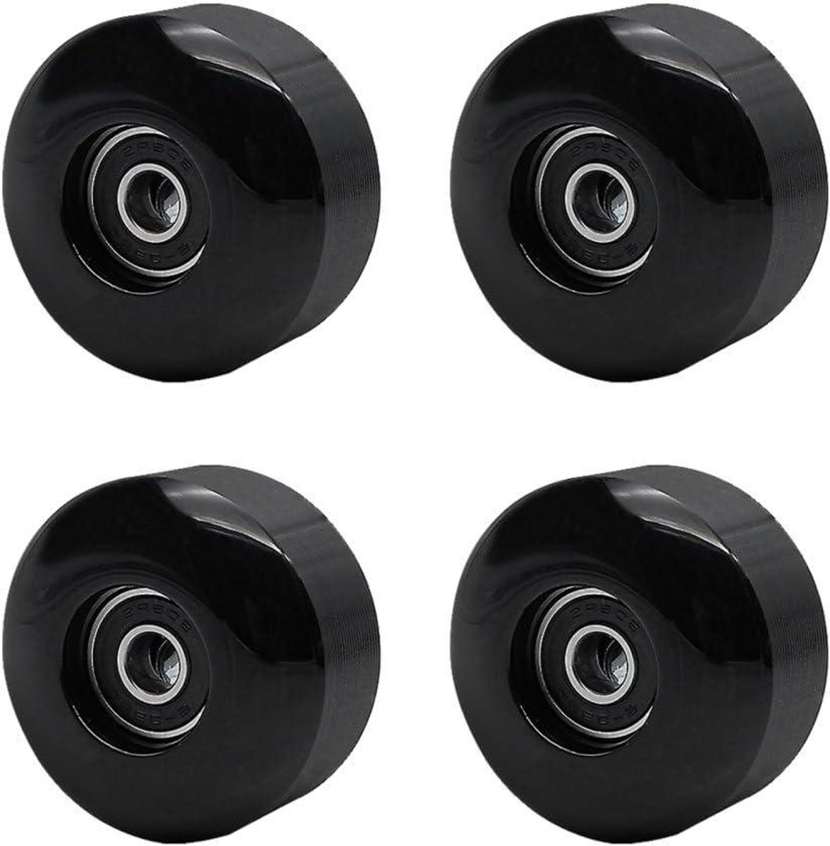 Skateboardwielen Set - Cruisewielen Onderdelen - Soepel Rijden - 95A Hoge Hardheid - 52 mm Diameter - Zwart Skateonderdeel kopen online