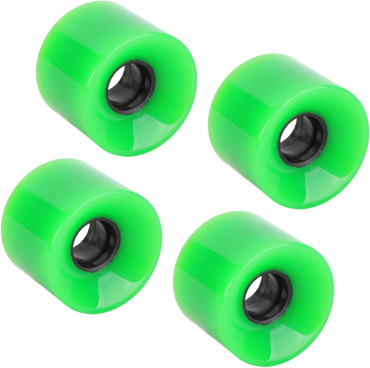 skateboardwielen set longboard cruiser soepel rijden zacht urethaan 60x45mm groen
