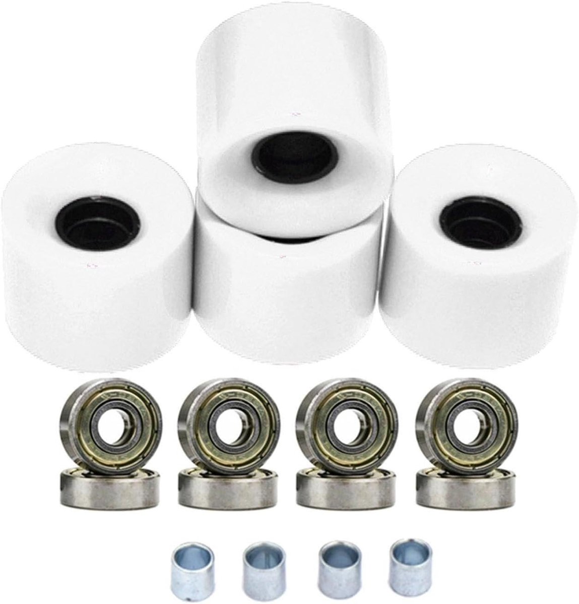 skateboardwielen set longboard wielen soepel cruisen inclusief lagers 60 mm 78a zwart