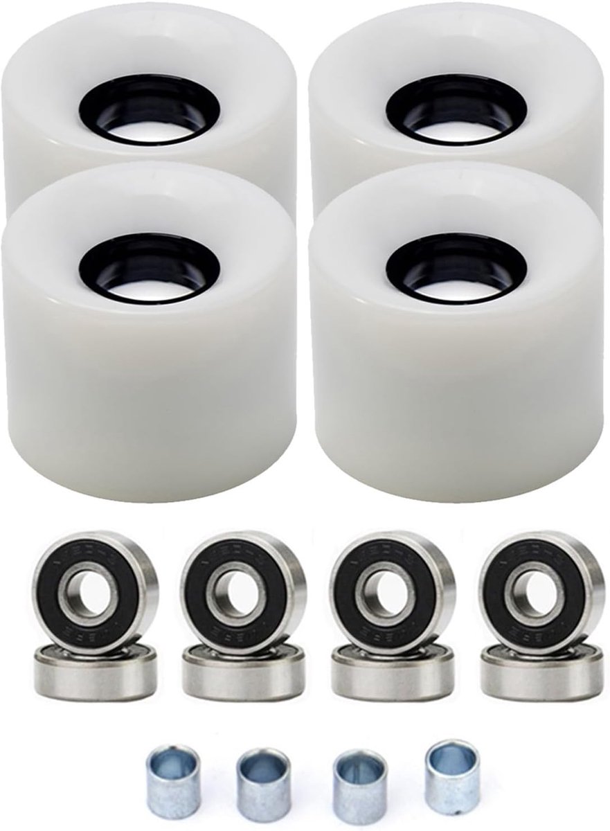 skateboardwielen set longboard wielen straat cruisen all weather lagers 60x45mm 78a wit