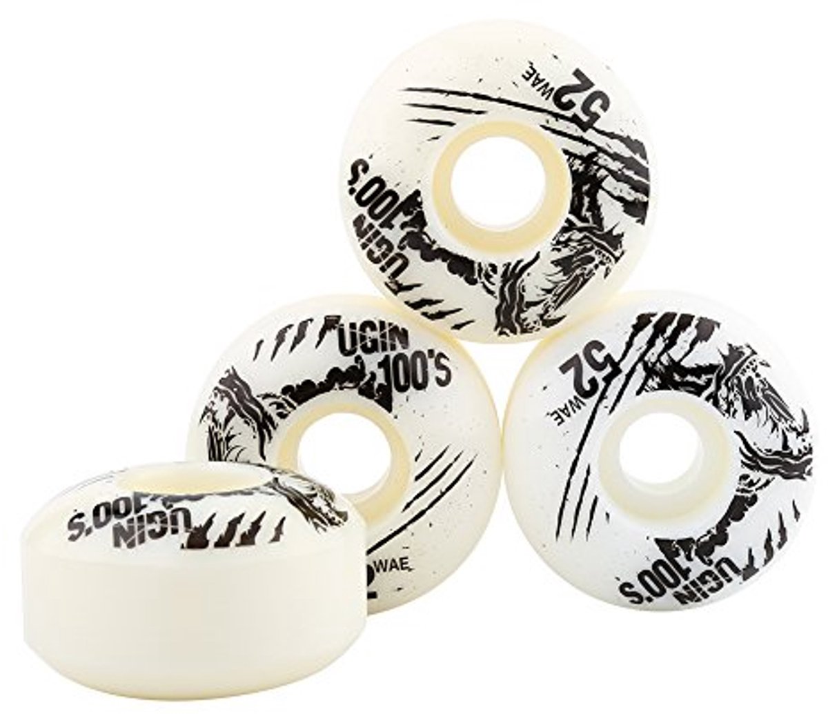 Skateboardwielen Set - Longboard Wielen - Street Cruisen - Hoge Veerkracht PU - 52 mm Diameter - Wit Skateonderdeel kopen online