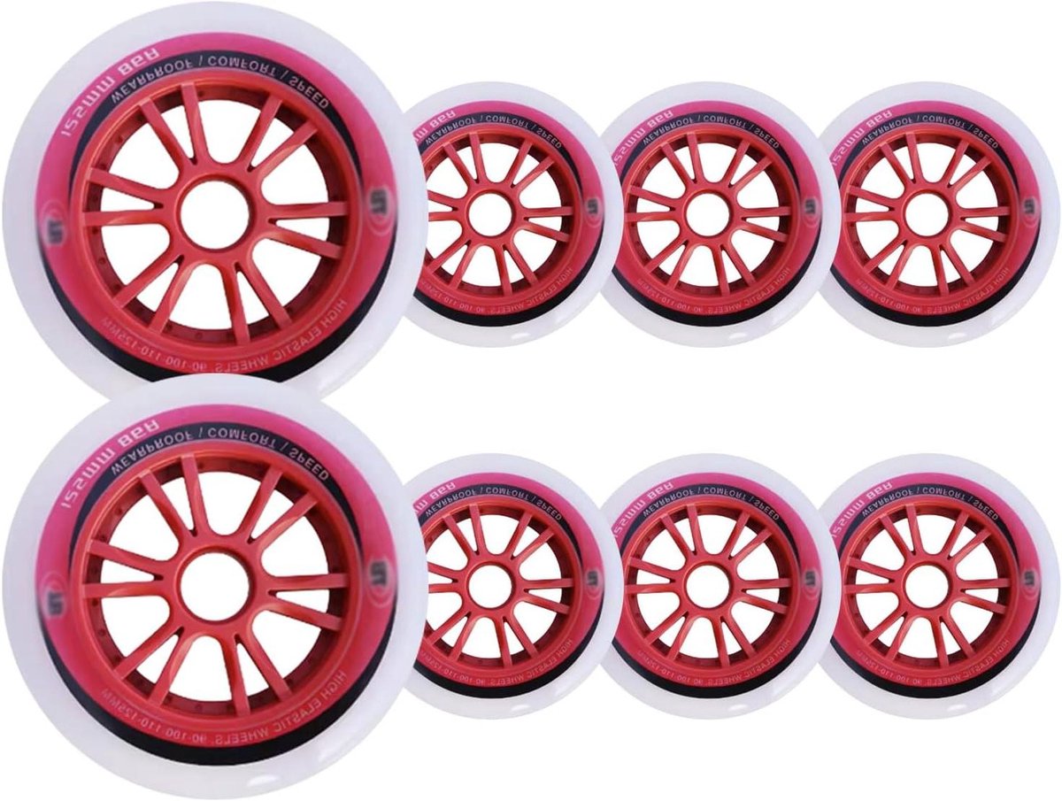 Skeeler Wielen - Rollerblade Onderdelen - Snel Skaten - Hoge Veerkracht - 100mm 86A - Wit Skateonderdeel kopen online