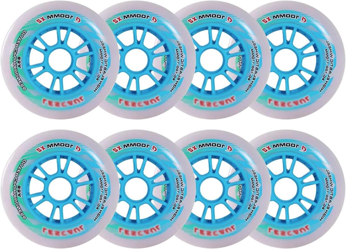 Skeeler Wielen - Rolschaats Onderdelen - Soepel Skaten - Dubbele Hardheid - 100mm 8-Pack - Blauw Skateonderdeel kopen online