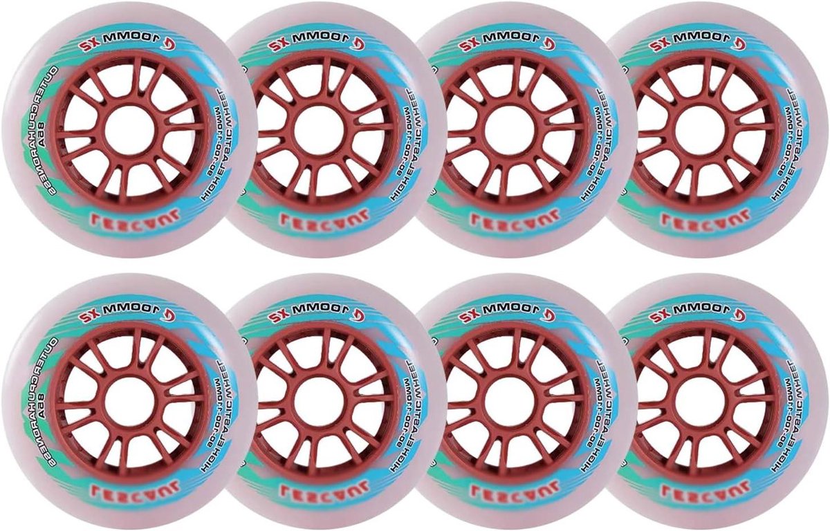 Skeeler Wielen - Vervangende Rolschaats Wielen - Soepel Skaten - Dubbele Hardheid - 100mm 8-Pack - Rood Skateonderdeel kopen online