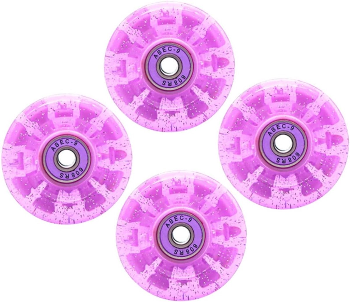 Skeeler Wielen - Vervangingswielen Roller - Glad Rijden - Dubbele Rij Ontwerp - 5.8cm Diameter - Paars Rolschaatsen kopen online