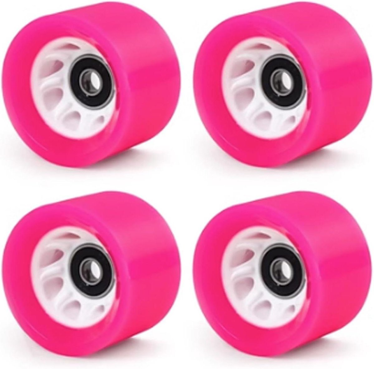Skeelerwielen Set - Rolschaats onderdelen - Soepel Skaten - Duurzaam PU Materiaal - 8 stuks 58mm - Roze Skateonderdeel kopen online