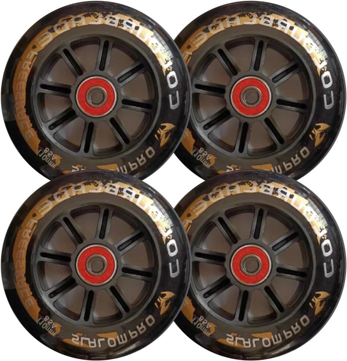Skeelerwielen Set - Vervangende Wielen - Snel Skaten - Duurzaam PU Materiaal - 100mm 4 Stuks - Zwart Skateonderdeel kopen online