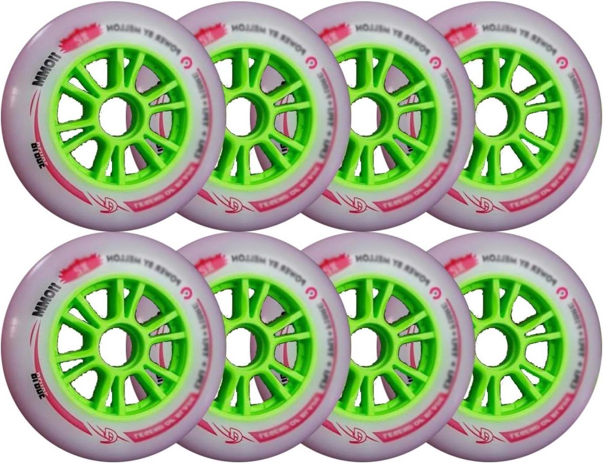 skeelerwielen set vervangende wielen soepel skaten dubbele durometer 8 pack 90mm zwart