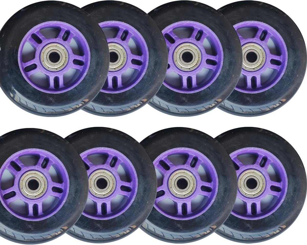 skeelerwielen set vervangende wielen soepel skeeleren hoge elasticiteit 100 mm 85a paars