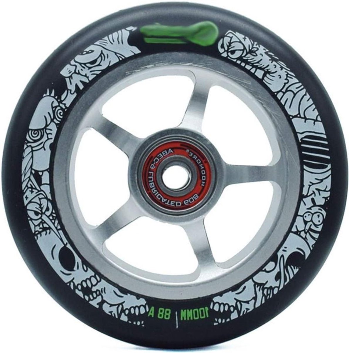 Skeelerwielen - Stepwielen - Vervangende Wielen - Hoge Precisie Lagers - 100 mm - Wit Skateonderdeel kopen online