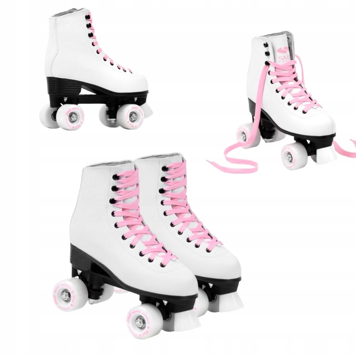 smj sport pixi dames rolschaatsen maat 37 wit roze