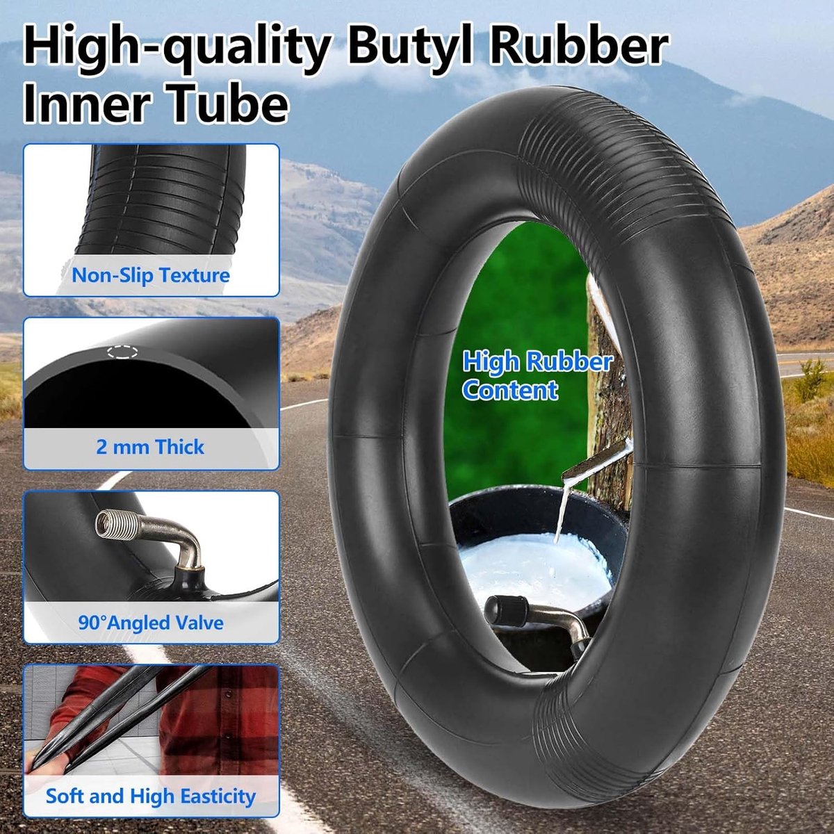 SnelShoppen - 10 Inch E-scooter Wiel 10x2.50 met 90° Ventiel, Duurzaam Butyl Rubber voor Ninebot MAX G30, Kugoo M4 en Meer Buitenspeelvoertuigaccessoire kopen online