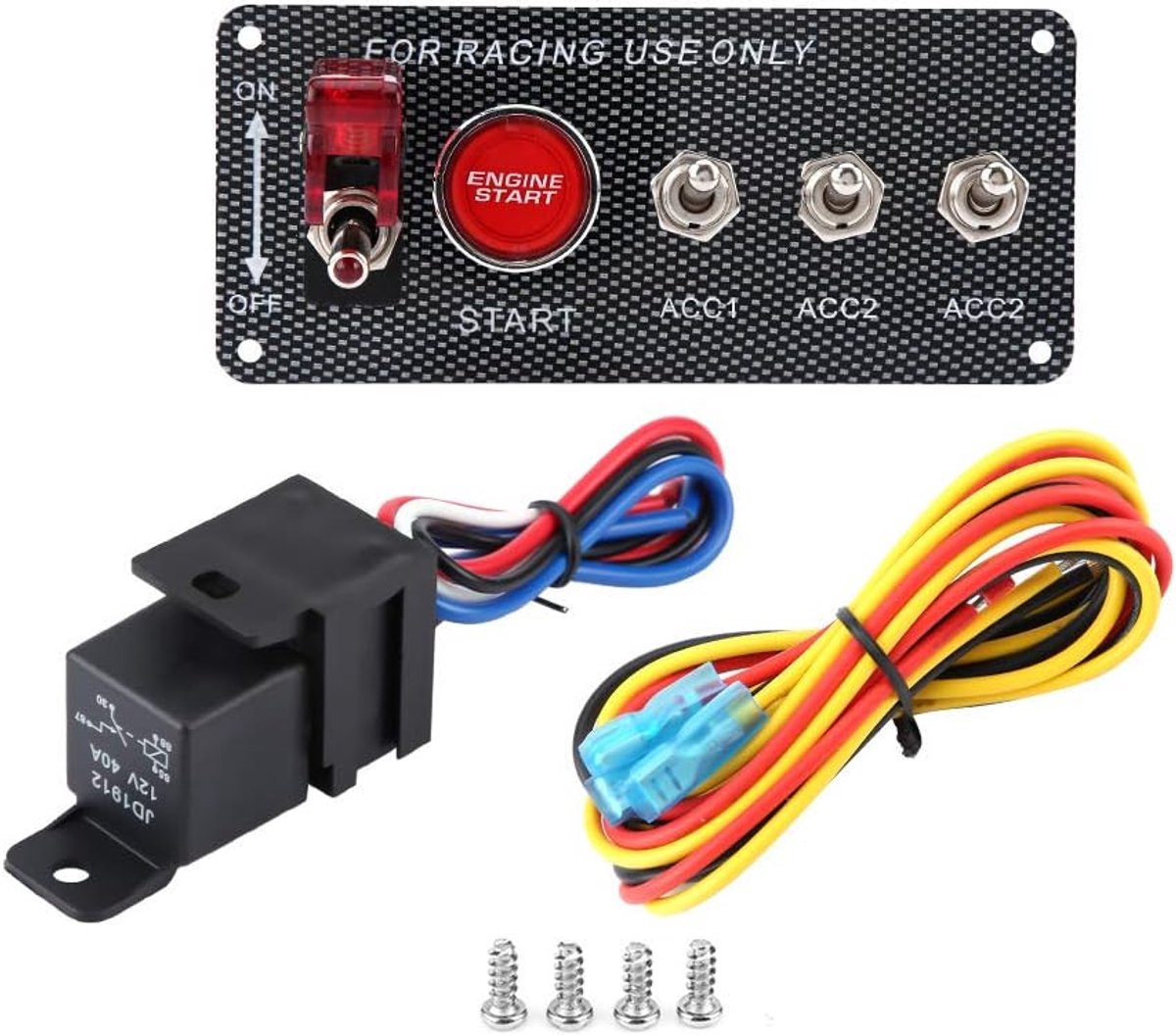 snelshoppen 12v racing auto motor startknop paneel start drukknop rocker schakelaar led toggle 5 in 1 voor raceauto s