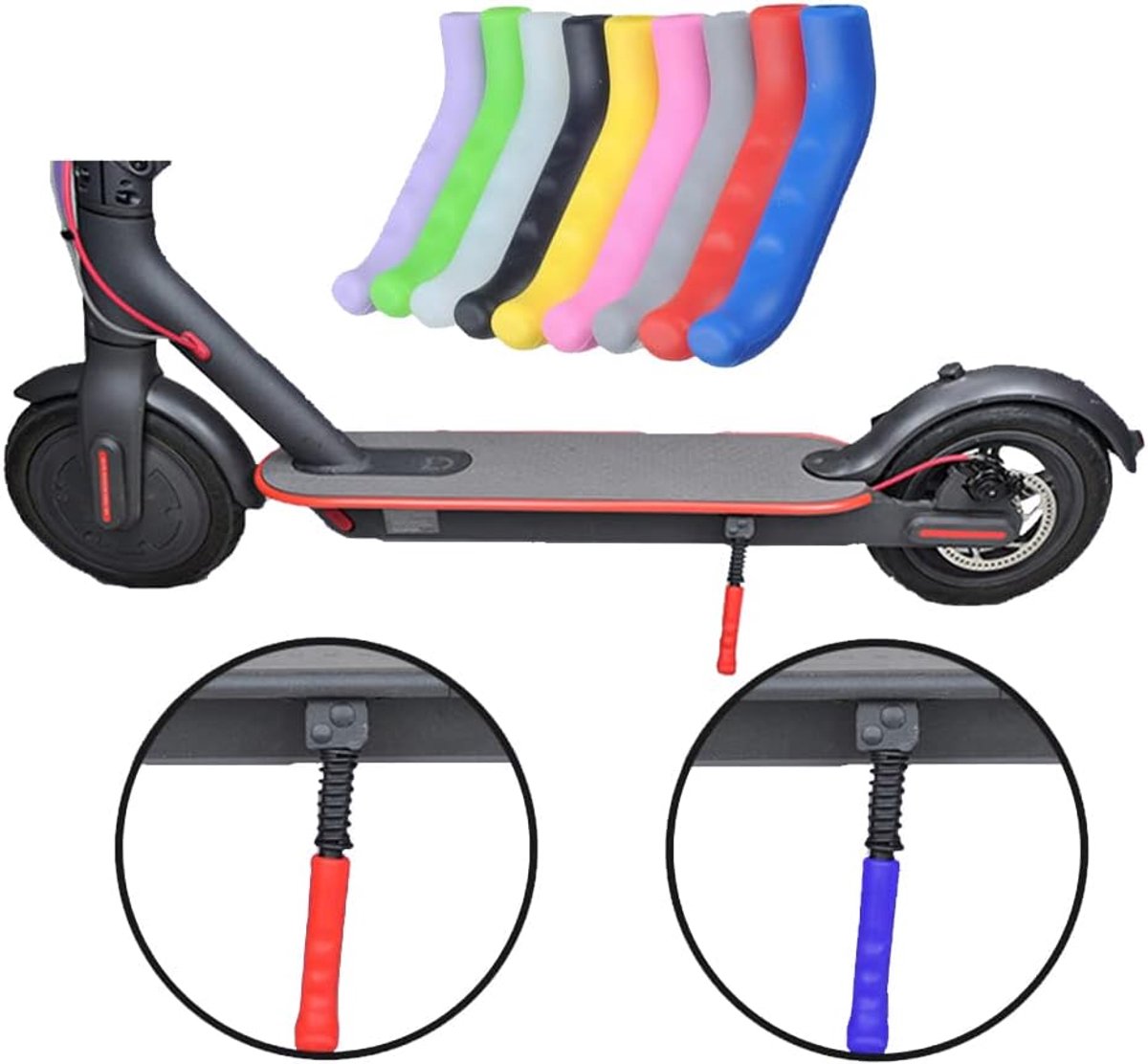 snelshoppen 2 stuks 2 in 1 remhendel hoes en voetsteunhoes voor elektrische scooter silicone antislip slijtvast rood accessoires voor xiaomi m3