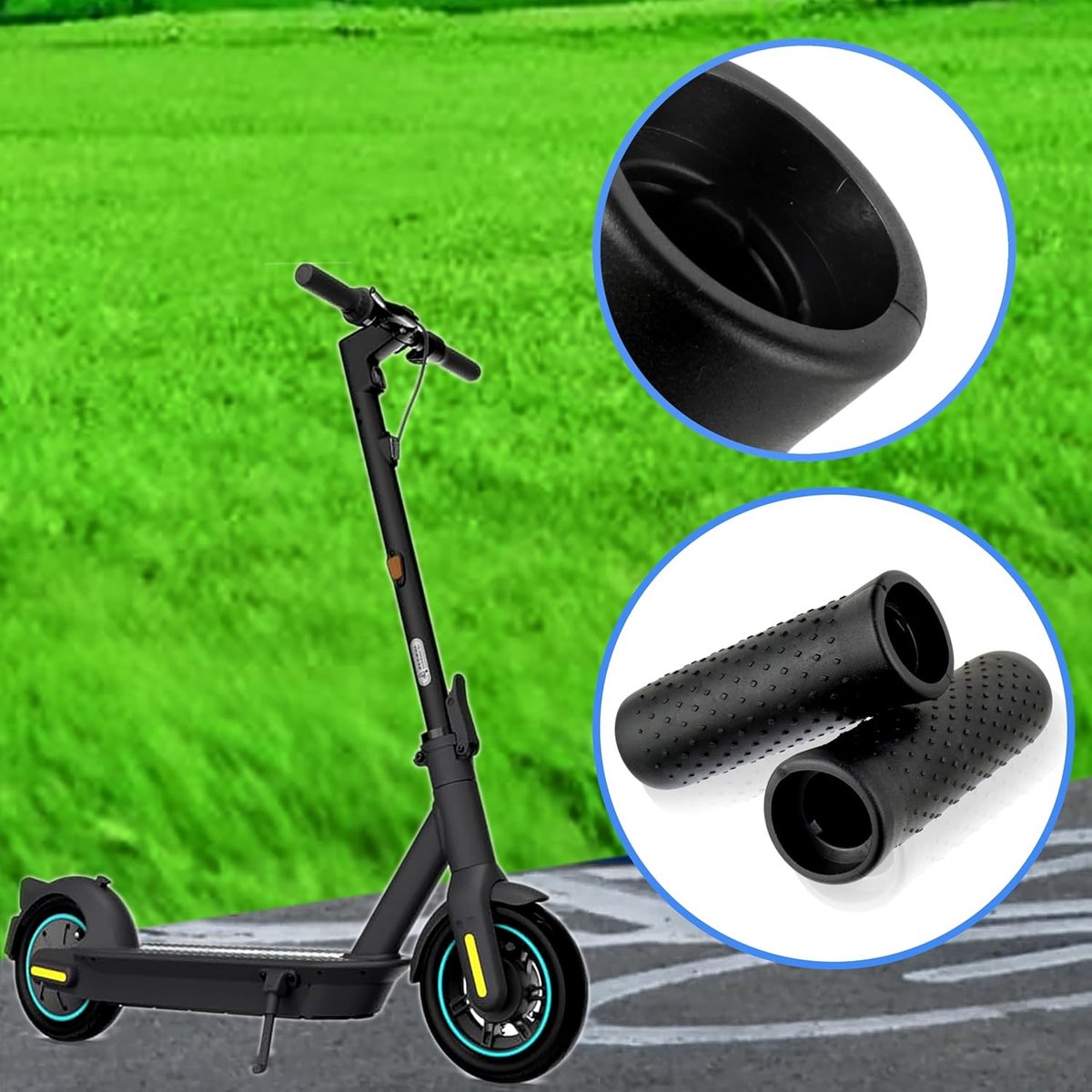 SnelShoppen - 2 x Elektrische Step Handvatten, Siliconen Grip voor Ninebot G30 Max, Zwart, Accessoires voor Comfortabel Steppen, Versterkte Handgrepen Buitenspeelvoertuigaccessoire kopen online