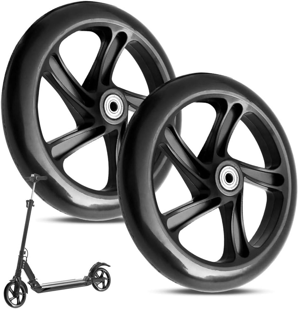 snelshoppen 2pcs 200mm vervangwielen voor scooter antislip rollerwielen voor stadsrollers en kickscooters 200 40mm hoogwaardige duurzaamheid