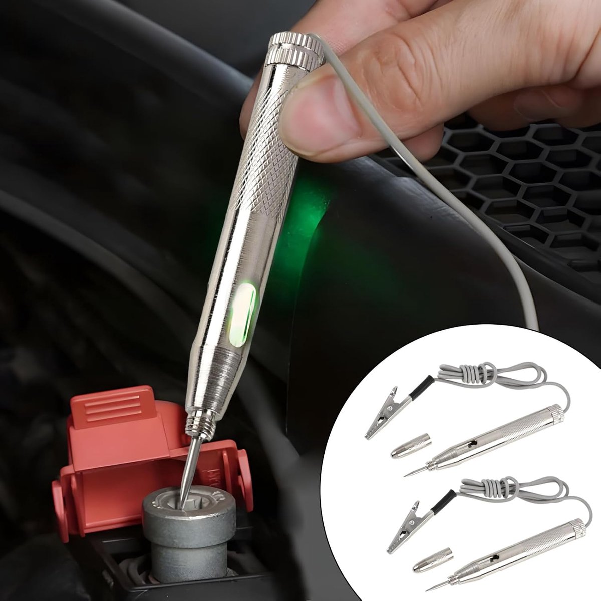 snelshoppen 2pcs auto spanning tester met krokodillenclip 65cm kabel testlamp 12v draagbare diagnose pen voor auto s motoren boten betrouwbare