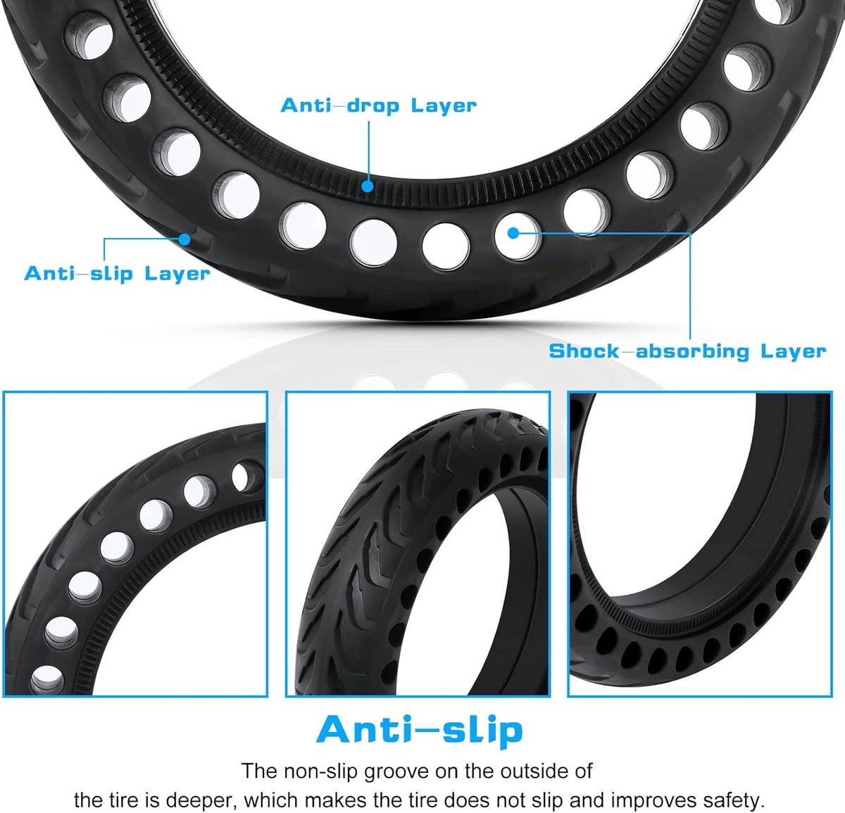 snelshoppen 8 5 inch solid tyre voor elektrische scooter duurzaam rubber inclusief aluminium alloy tire lever vervangingswiel voor voor en ach