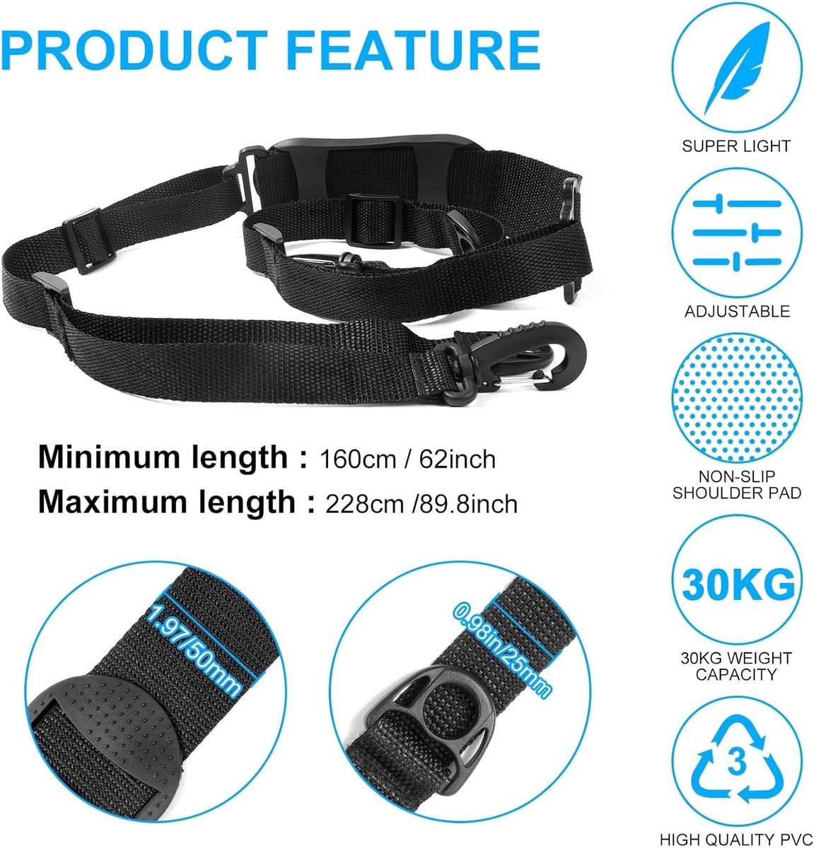 SnelShoppen - Accessoires voor elektrische scooters, universele scooterdraagtas, schouderriem, handvat, haken, kabelbuisbescherming en reflecterende s Buitenspeelvoertuigaccessoire kopen online