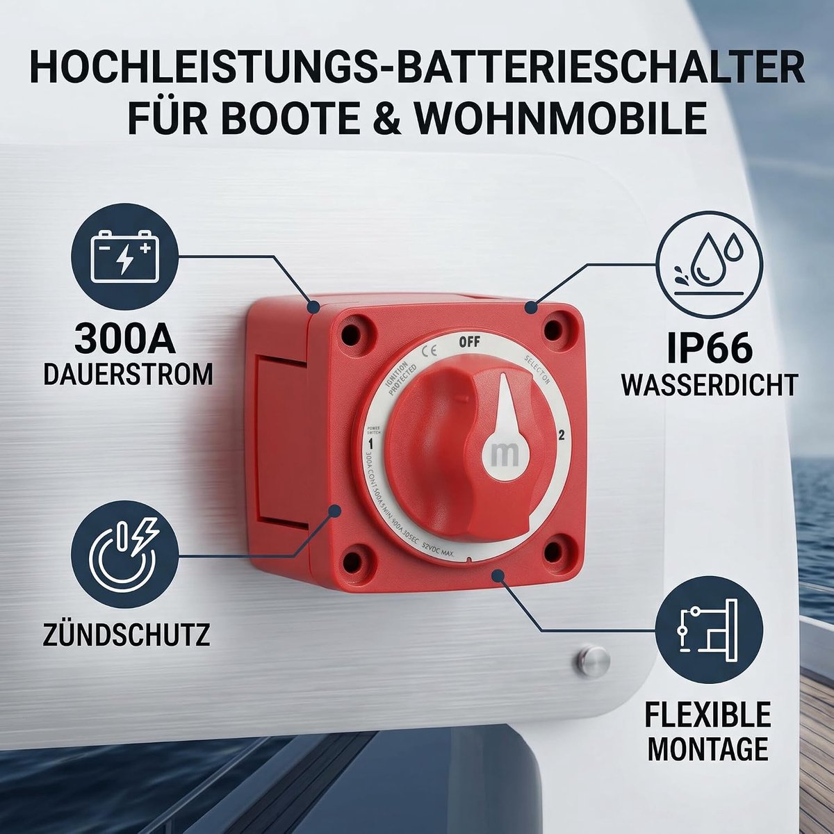 SnelShoppen - Accu Ontkoppelschakelaar 300A, 3 Posities, Twee-Circuit Stopcontact, Accu Selectieschakelaar voor Marine, Boot, Auto, Vrachtwagen, Trail Speelgoedaccuvoertuig kopen online